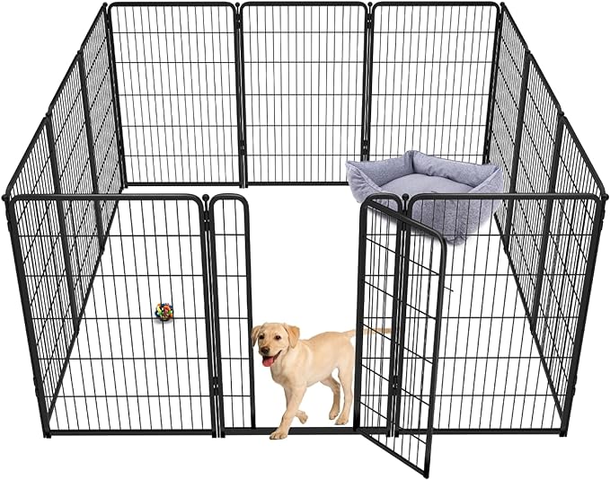 FXW Homeplus Dog Playpen Designed for Indoor Use, 45" Height for Large Dogs, Black│Patented