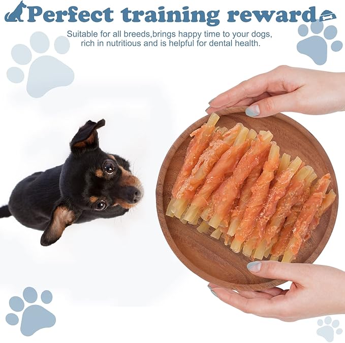Dog Treats Soft Chews Rawhide Free Chicken Wrapped Cod Sticks for Puppy Training Snacks Dog Chews Treats 0.5lb/227g