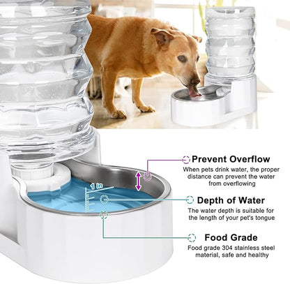 RIZZARI Automatic 6L Pet Waterer,Gravity Stainless Steel Water Dispenser, 100% BPA-Free, Large Capacity Water Feeder for Cats and Medium and Large-Sized Dogs