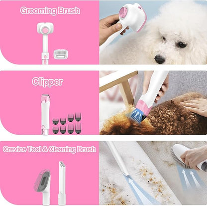 Pet Grooming Vacuum Hair: Dog Hair Grooming Kit - Professional Dog Vacuum - Deshedding Vac for Pet