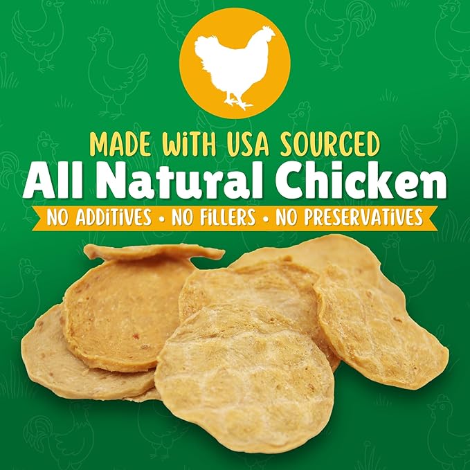 Lucky Premium Treats Chicken Lucky Chips for Dogs – Healthy Chicken Dog Treats Made in USA – Single Ingredient Dehydrated Chicken Jerky Dog Treats – 6 oz Jar