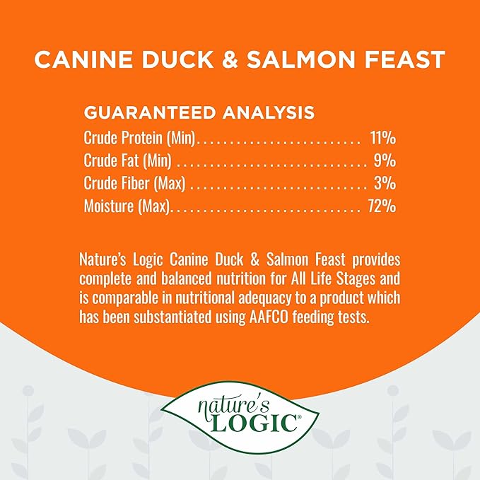 Natures Logic NL00104 Grain-Free Duck & Salmon Feast Wet Dog Food, One Size