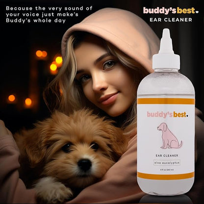 Buddy's Best, Dog Ear Cleaner Solution - for Pet and Puppy Ear Wax Cleaning - Anti Itch for Dogs Ears - 8oz, 240ml Dog Ear Cleaners