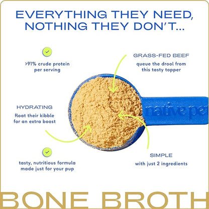 Native Pet Bone Broth for Dogs and Cats – Dog Bone Broth Powder for Dog Food Topper for Picky Eaters – Cat and Dog Broth - Dog Gravy Topper for Dry Food – Beef Broth for Dogs and Cats – 9.5 oz