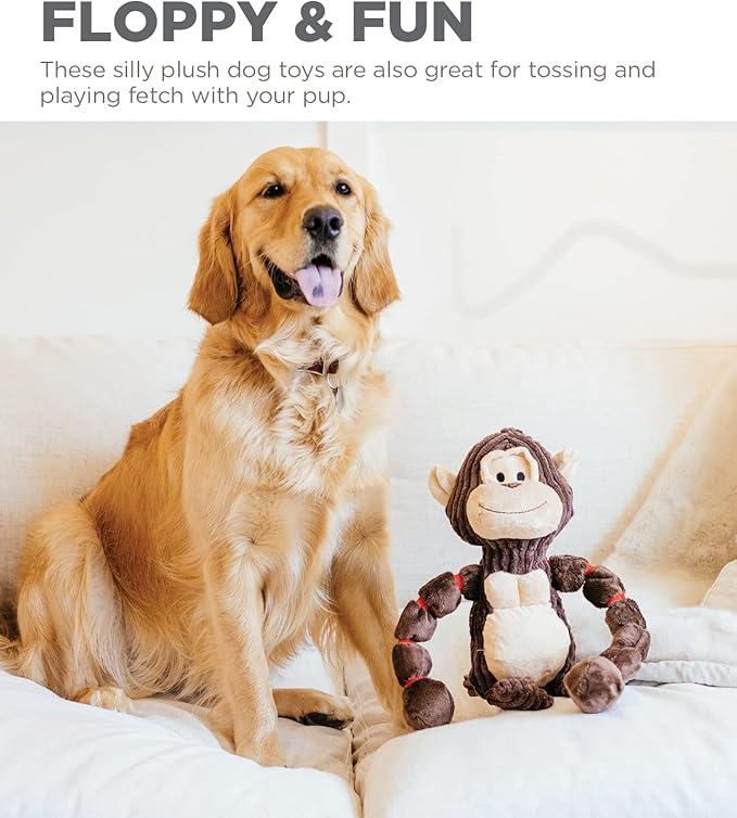 Outward Hound Thunda Tugga Gorilla Plush & Squeaky Dog Tug Toy