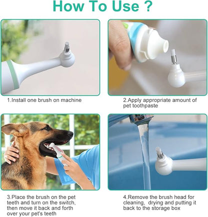 Life Basis Electric Pet Toothbrush Head, Pet Teeth Cleaning Replacement Heads for Dog Cats