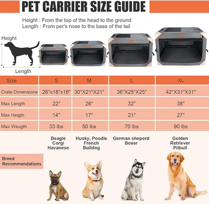 Collapsible Dog Crate-Portable Dog Crates for Small Medium Dogs,4-Door Portable Pet Travel Crate,Sturdy/Breathable/Comfortable,Indoor & Outdoor & Car Back Seat;Soft Dog Blanket