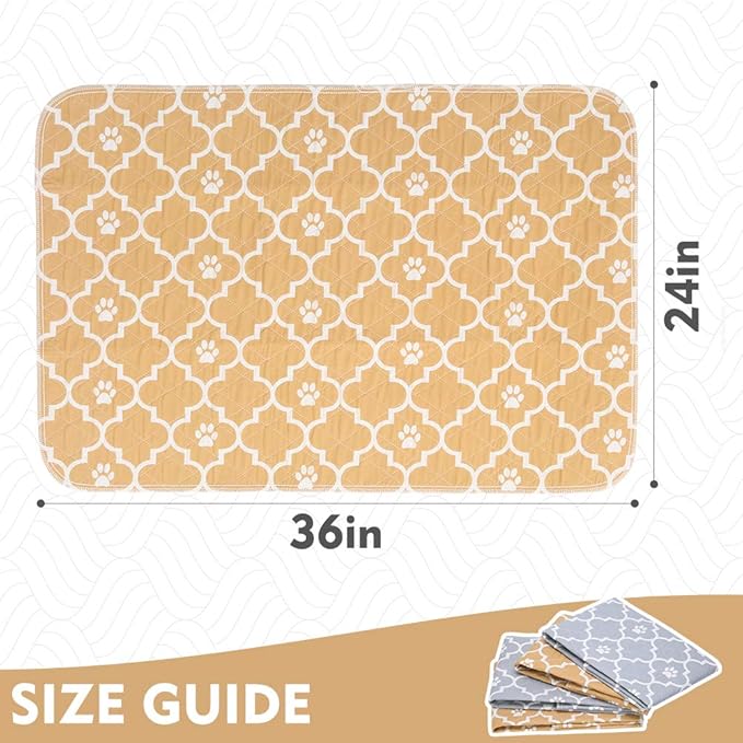 KOOLTAIL Washable Pee Pads for Dogs - 4 Packs Reusable Potty Training Pads Waterproof, Anti-Slip Puppy Whelping Mat, Fleece Liners for Small Animals Rabbits