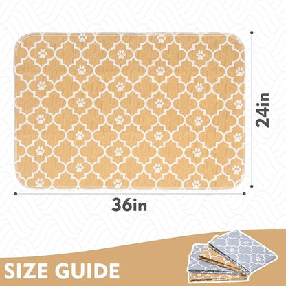 KOOLTAIL Washable Pee Pads for Dogs - 4 Packs Reusable Potty Training Pads Waterproof, Anti-Slip Puppy Whelping Mat, Fleece Liners for Small Animals Rabbits