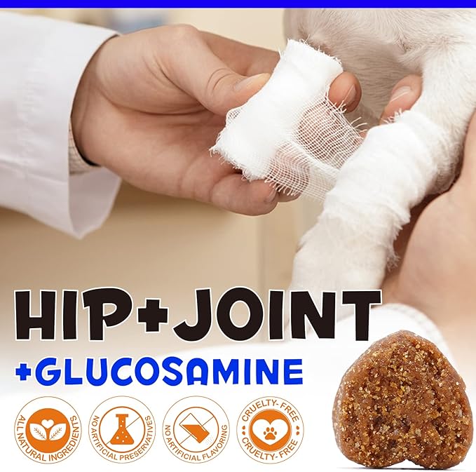 Hemp Hip and Joint Supplement for Dogs, Hemp Treats Joint Pain Relief, Hip & Joint Supplement w/MSM + Chondroitin + Hemp Oil + Omega 3, 150 Dog Joint Pain Relief Treats