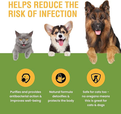 Cats and Dogs Natural Broad Spectrum Treatment Against Parasites and Toxins, Homeopathic Support and Breeds, Made in The USA, 2oz
