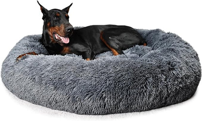 Dog Beds for Extra Large Dogs Calming Dog Bed Washable Fluffy Anti-Anxiety Round Pet Bed 45 Inches Detachable Dog Bed,Fits up to Large Dog