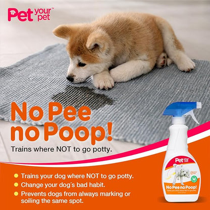 No Pee No Poop Dog Potty Training Spray, 16 Fl Oz – Non-Toxic Dog Spray to Prevent Peeing and Pooping – Natural No Marking Scent Spray - Stops Dogs Peeing Indoors/Outdoors