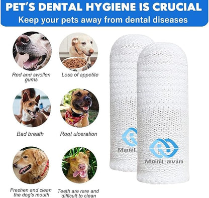 Pet Toothbrush for Small to Large Dogs Cats,Soft High Grade Finger Toothbrush,Teeth Oral Cleaning,Dental Care, 1 Set for Two Fingers White (6)