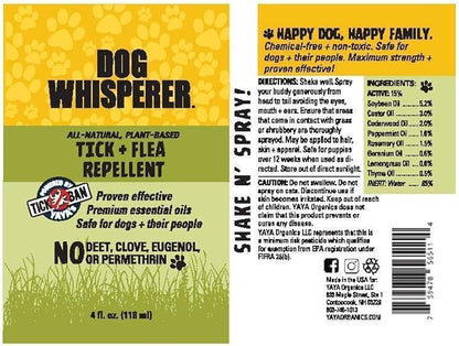 Dog Whisperer Tick + Flea Repellent, All-Natural, Extra Strength, Effective on Dogs and Their People (16 Ounce Spray)