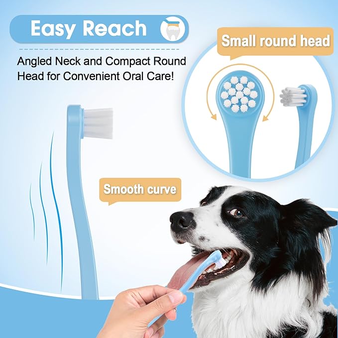 Dog Tooth Brushing Kit Achieve Optimal Dog Dental Care with The Premium Dog Toothbrush Set - Healthy Teeth, Fresh Breath, and Easy Cleaning-blue-5pcs