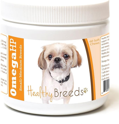 Healthy Breeds Peekapoo Omega HP Fatty Acid Skin and Coat Support Soft Chews 60 Count