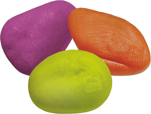 Kurgo Fetch Toy for Dogs, Dog Floating Water Toys, for Pool, Beach, or Lake, Easy to See Bright Neon Colors, Skipping Stones, Outdoor Toy for Pets - 3-Pack