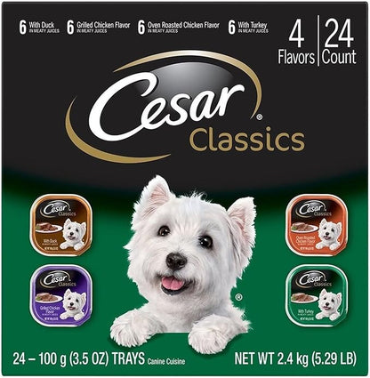 CESAR Classics Adult Wet Dog Food Variety Pack - Poultry 3.5 oz. (Pack of 24) (1)