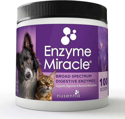 Enzymes for Cats & Dogs : Enzyme Miracle® (100 Servings) : for Digestive Stress, Pancreatic Concerns, and Healthy Weight Management.