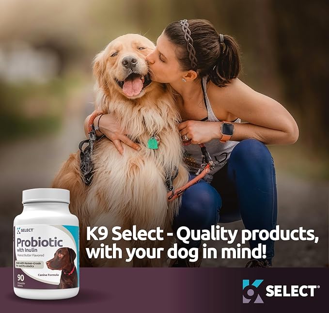 Probiotic for Dogs, with Inulin - 90 Chewable Tablets - Supports Healthy Digestion and Nutrient Absorption - Dog Probiotics and Digestive Enzymes - Probiotics for Dogs Digestive Health