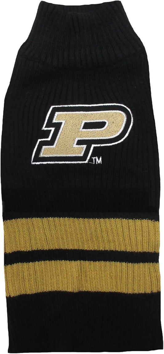 Pets First NCAA Purdue Boilermakers Dog Sweater, Size X-Small. Warm & Cozy Knit Pet Sweater with NCAA Team Logo, Best Puppy Sweater for Large & Small Dogs