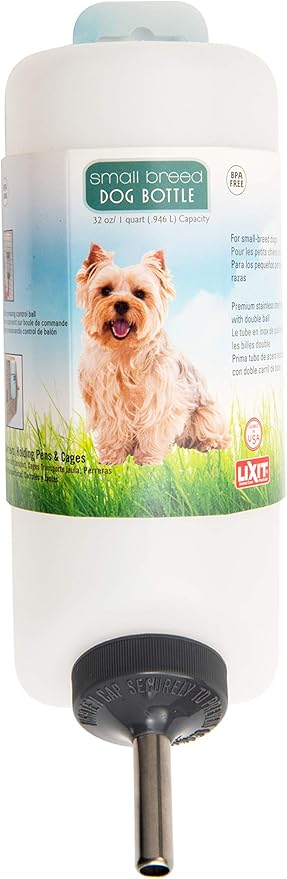 Lixit Wide Mouth Water Bottles for Large and Small Dogs (32oz Small Dog, White)