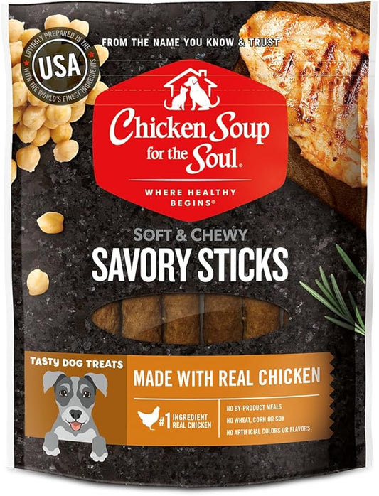 Chicken Soup for the Soul Pet Food Savory Sticks Dog Treats, Chicken, 5 Ounce Bag Soy, Corn & Wheat Free, No Artificial Flavors or Preservatives