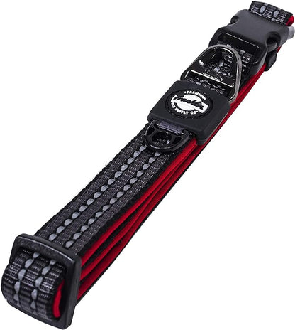 Nylon Dog Collar – Reflective – Franklin Pet Supply Co™ – Comfort Fit – Neoprene – Adjustable – Large – Red