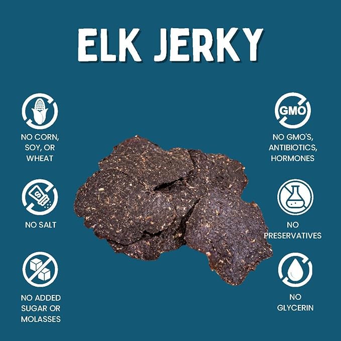 Winnie Lou Jerky Organic Jerky Dog Treats Made in The USA Human Grade Dog Treats Dog Jerky Treats All Natural Dog Treats Healthy Dog Treats (Elk Jerky 2 Pack)
