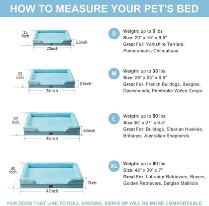 WNPETHOME Waterproof Dog Beds for Medium Dogs, Orthopedic Medium Dog Bed with Sides, Big Dog Couch Bed with Washable Removable Cover, Pet Bed Sofa with Non-Slip Bottom for Sleeping