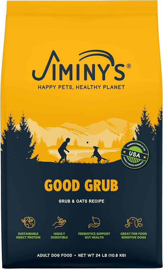 Jiminy's Good Grub Dry Dog Food, Hypoallergenic, Sensitive Stomach, 10lb Bag (Pack of 1)