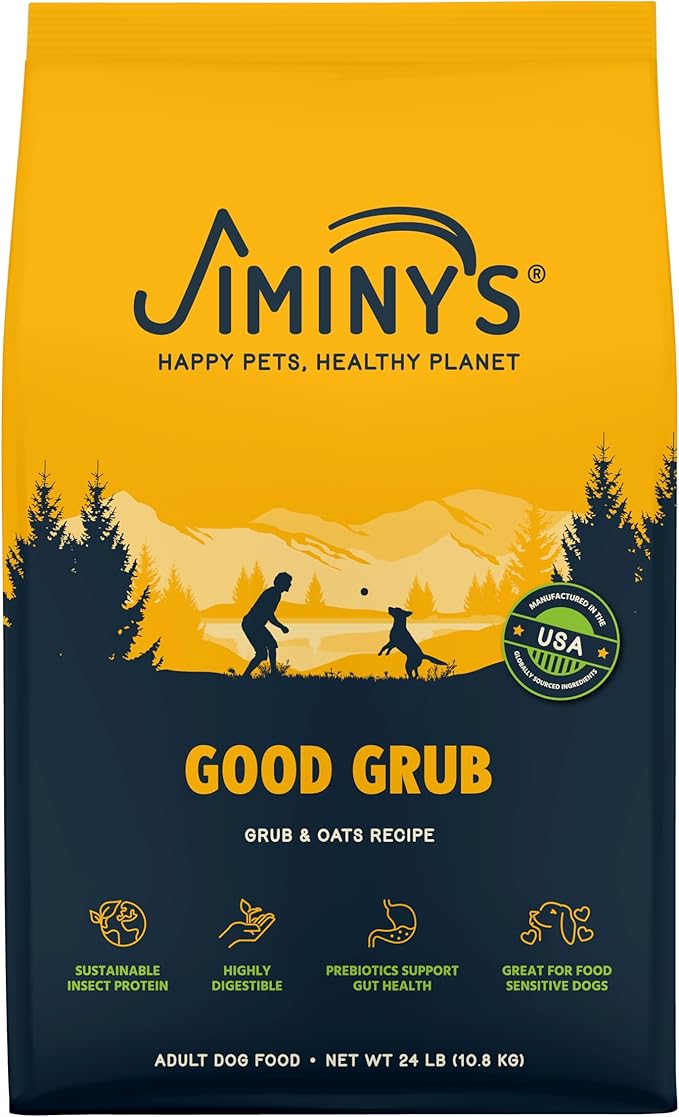 Jiminy's Good Grub Dry Dog Food, Hypoallergenic, Sensitive Stomach, 24lb Bag (Pack of 1)