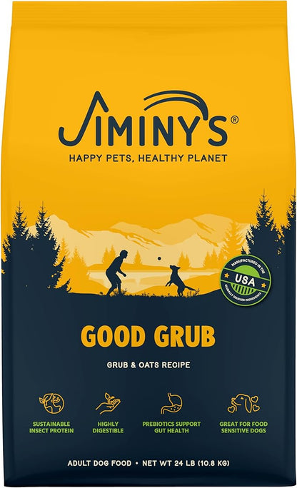 Jiminy's Good Grub Dry Dog Food, Hypoallergenic, Sensitive Stomach, 24lb Bag (Pack of 1)