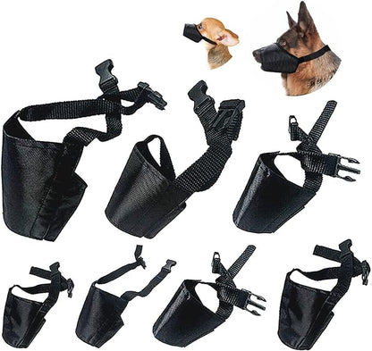 Dog Muzzles Suit, 7 PCS Anti-Biting Barking Pet Muzzles Adjustable Dog Muzzle Mouth Cover for Small Medium Large Extra Dog - Black (7 PCS)