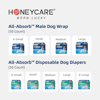 HONEY CARE All-Absorb, XXL 30"x36", 30 Count, Dog and Puppy Training Pads, Ultra Absorbent and Odor Eliminating, Leak-proof 5-Layer Potty Training Pads with Quick-dry Surface, Blue, A39