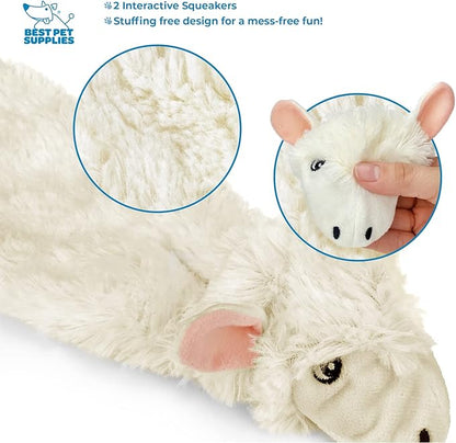 Best Pet Supplies Stuffing Free Squeaky Dog Toys for Small Dogs, Medium Dogs, and Large Dogs, Durable, Best Dog Chew Toy for Teething Puppy, Indoor Play, Holds Plastic Bottle - Sheep, Cow, Medium