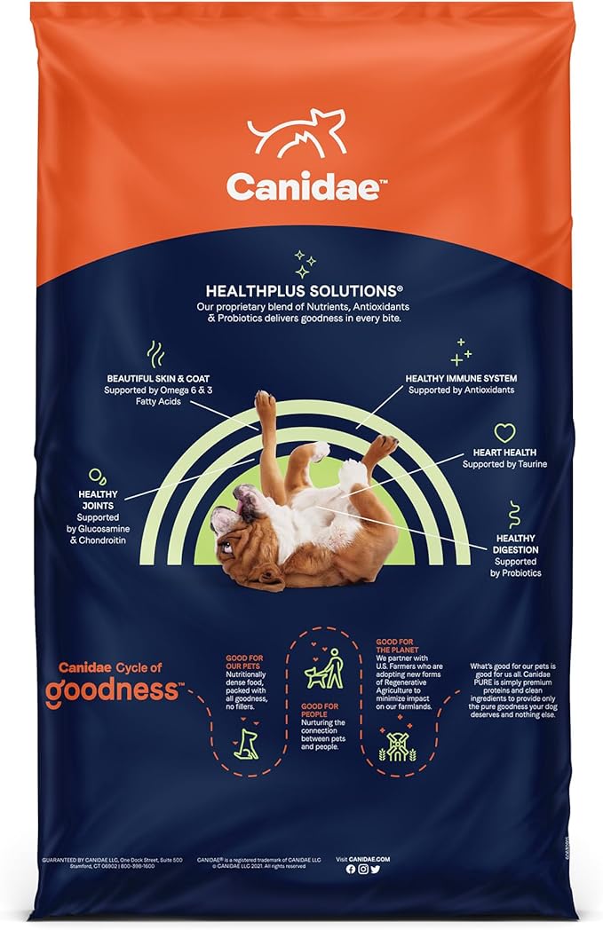 Canidae Pure Weight Management Limited Ingredient Premium Adult Dry Dog Food, Real Chicken & Pea Recipe, 12 lbs, Grain Free