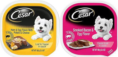 Cesar Classic Loaf Wet Dog Food Bundle with 08 Flavors(1 Unit Each Flavor). 3.5 Ounce (Pack of 8)