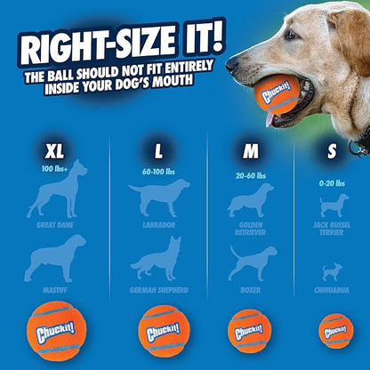 Chuckit Dog Tennis Ball Dog Toy, Small (2 Inch Diameter) for dogs 0-20 lbs, Shrink Wrap Pack of 2