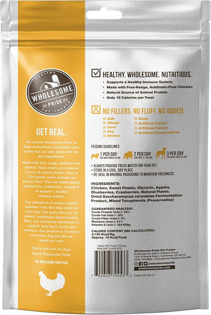 Wholesome Pride Functional Dog Immune Support Chicken Recipe Jerky Bites Dog Treats - 8 oz