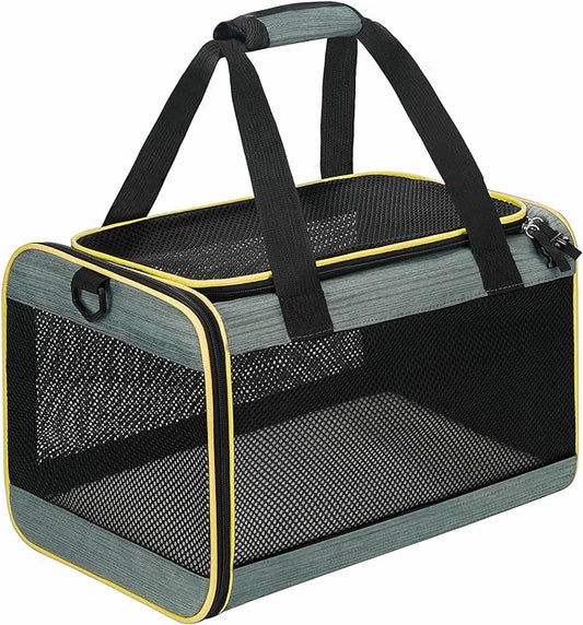 Cat Carrier Airline Approved Pet Carrier,Dog Carrier Soft-Sided Pet Travel Carrier Maximum Pet Weight 17 Pounds 17.5“x10 x10