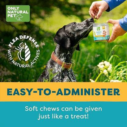Only Natural Pet EasyDefense Barrier Bites Soft Flea Chews for Dogs - First Line of Defense Againts Fleas & Ticks, Boosts Immune System and Healthy Skin & Coat - (90 Bacon Flavored Soft Chews) 2 Pack