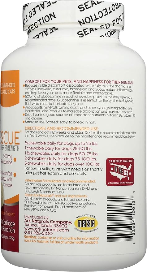 Ark Lighting NATURALS Joint Rescue Super Strength Chews (90 Count), (700542)