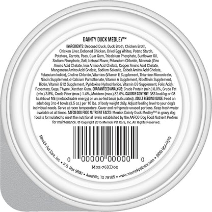 Merrick Lil’ Plates Grain Free Wet Dog Food, Dainty Duck Medley in Gravy, Grain Free & Natural Dog Food for Small Breed Adult Dogs 3.5 Ounce (Pack of 6)