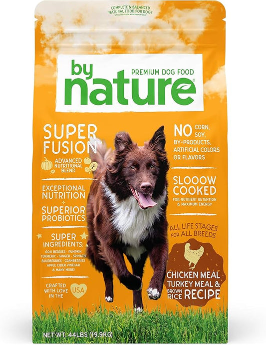 Dog Food Made in USA [Natural Dry Dog Food with Superfood Ingredients for Food Sensitivities and Immune Health], Chicken & Turkey Meal with Brown Rice Recipe, 44 lb. Bag (77080)