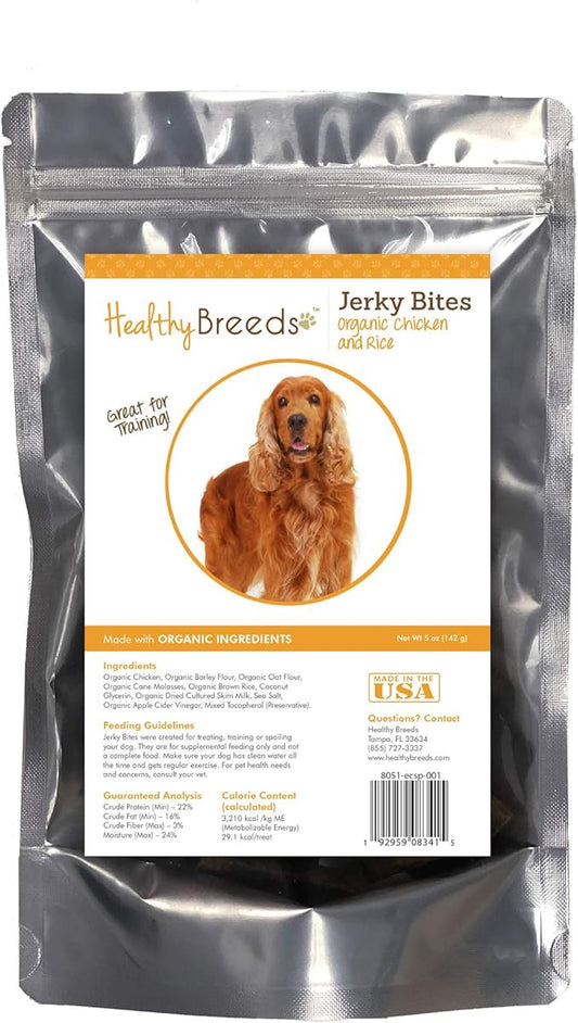 Healthy Breeds English Cocker Spaniel Jerky Bites Chicken & Rice Recipe Dog Treats 5 oz
