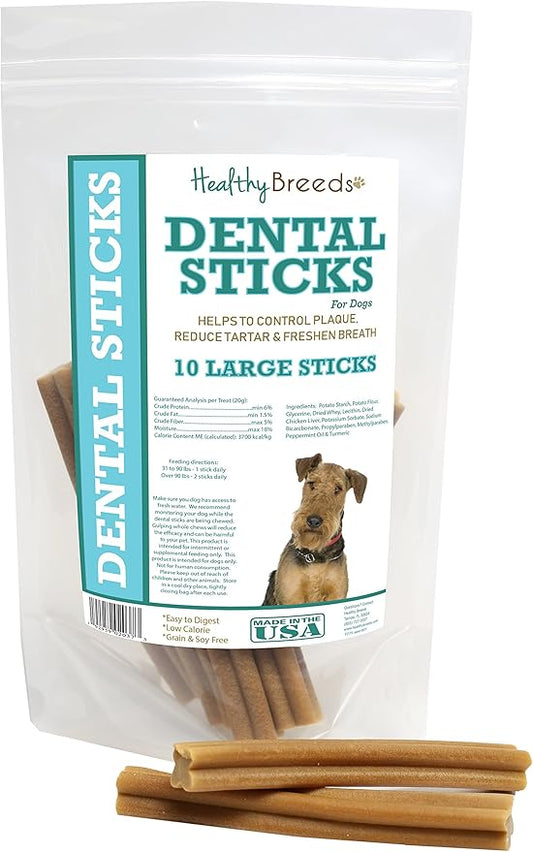Healthy Breeds Airedale Terrier Dental Sticks Large 10 Count