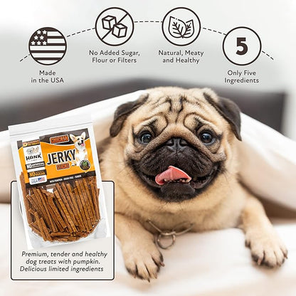 Hank & Harley Chicken Jerky Sticks, 1 lb - USA Lean Protein Soft Dog Treats with Pumpkin. 100% Natural and NO Added Sugar, Flour or fillers. Ideal for finicky Pets