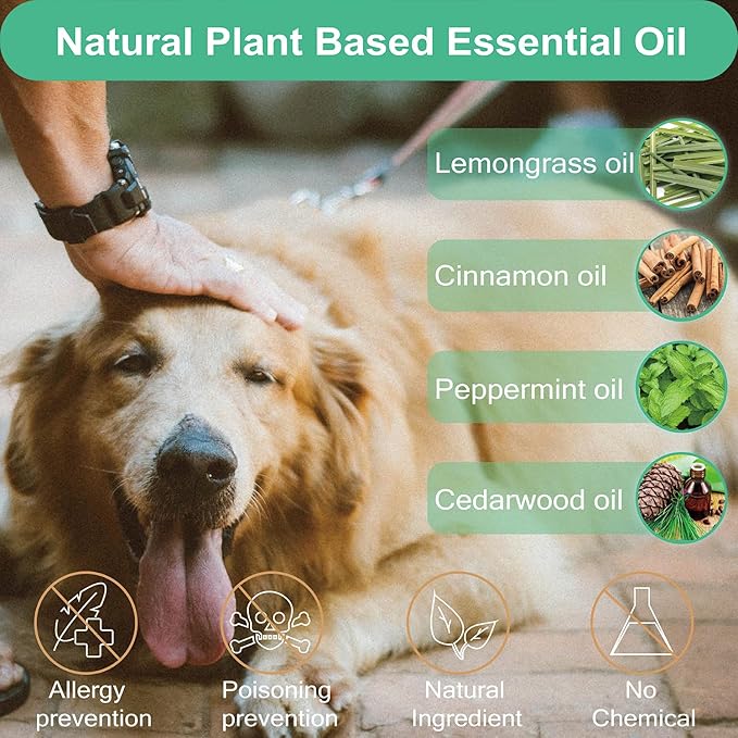 Flea and Tick Prevention for Dogs, Flea and Tick Treatment for Extra Large Dog, Natural Essential Oil, Flea & Tick Control, 89-132 Pounds, 3 Doses